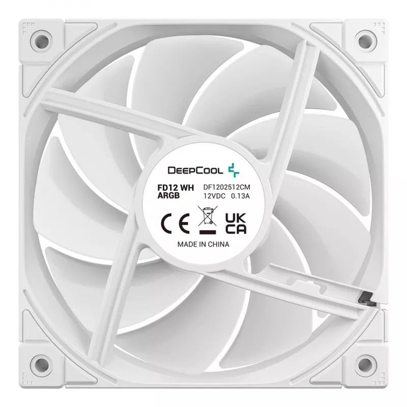 Ventilatoru komplekts DeepCool FD12 ARGB WH-3 in 1 12 cm balts 3 gab. Maksimālais gaisa spiediens 2,56 mmH2O