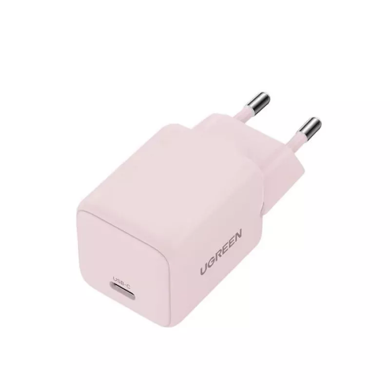 Strāvas adapteris UGREEN X512 20W USB-C PD ātrā uzlāde, rozā, 100–240 V ieeja, 1× USB-C