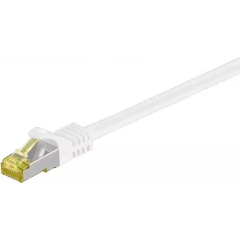 Wentronic Goobay Cat.7 neapstrādāts kabeļa plāksteris, S/FTP (PiMF), balts, 25 m - LSZH bez halogēna, varš, RJ45 spraudnis (91100)