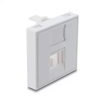 Iespiežams 45×45 mm Keystone moduļa vāciņš DELOCK Easy 45 1 portam, ABS, balts, ar putekļu aizsargvāciņu