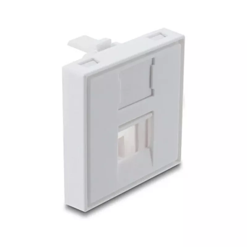 Iespiežams 45×45 mm Keystone moduļa vāciņš DELOCK Easy 45 1 portam, ABS, balts, ar putekļu aizsargvāciņu