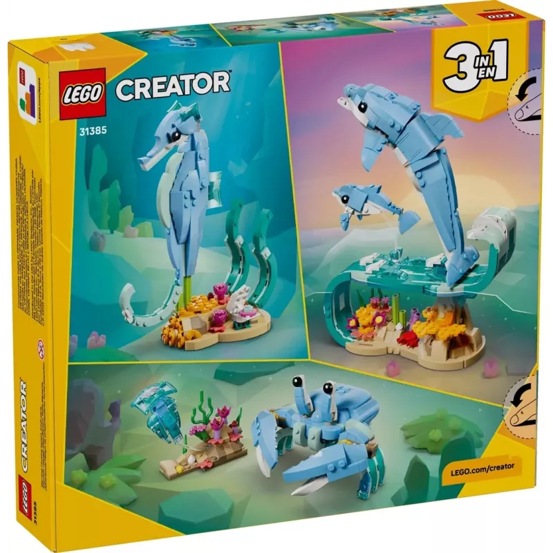 LEGO CREATOR 3 IN 1 31385 Jūras dzīvnieki: Skaisti delfīni