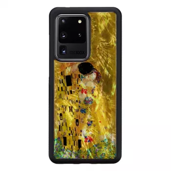 Aizsargājošs telefona maciņš iKins Samsung Galaxy S20 Ultra — Melns Kiss dizains