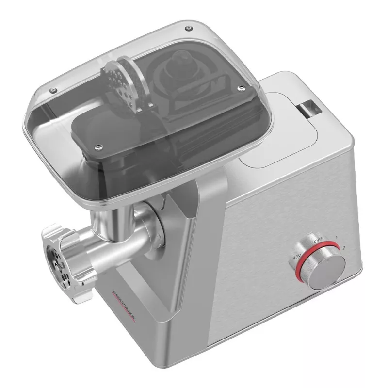 Gaļasmašīna GASTROBACK 41407 — 2100 W, nerūsējošā tērauda korpuss, 2,5 kg/min caurlaidība