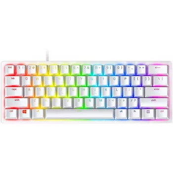 Mehāniskā spēļu tastatūra Razer Huntsman Mini 60% balta USB QWERTY US International optiskie slēdži
