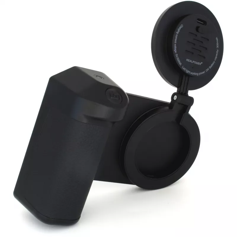 Pašbildes gaisma RealPower Selfie MagFree LED melna balta ABS PU
