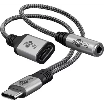 Goobay adapteris USB-C™ uz USB-C™ un ligzda, 3,5 mm AUX (74524)