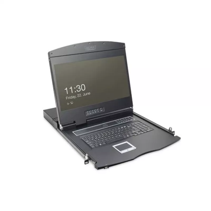 KVM konsole Digitus 19 collu LCD 8 portu VGA US tastatūra