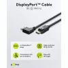 kabelis DisplayPort Plug 90° > DisplayPort Plug, 8K / 144Hz (Melns, 2 Meter, 1 Plug 90° side-angled, 54 Gbit/s, DisplayPort 2.0 / 2.1)