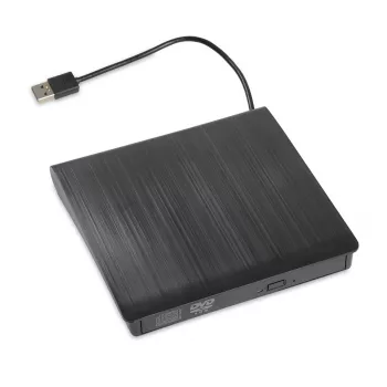 DVD-ROM ārējais optiskais diskdzinis IBOX IED02, USB 3.2 Gen 1, DVD-ROM (8x) / CD-ROM (24x), melns