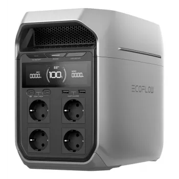 Pārnēsājama elektrostacija EcoFlow DELTA 3 Plus — LiFePO4 1024 Wh, 1800 W, 4 AC kontaktligzdas, 12,5 kg