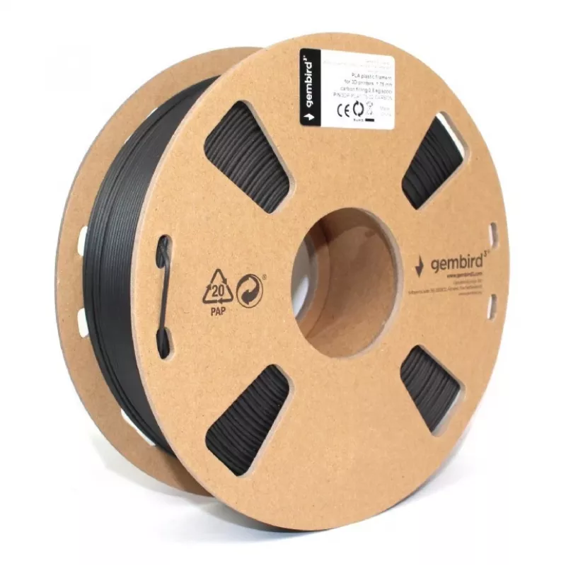3D drukas materiāls Gembird 3DP-PLA1.75-02-CARBON