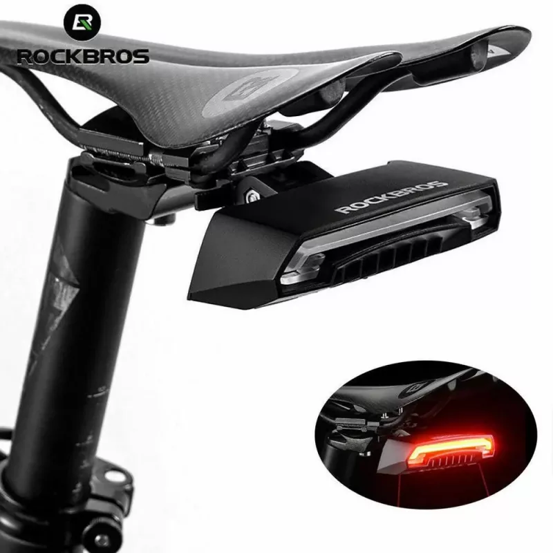 Rockbros LKWD-R1 aizmugurējais velosipēda lukturis ar lāzeru un tālvadības pulti, melns