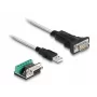 DeLOCK 63465 seriālais kabelis melns caurspīdīgs 1,8 m USB Type-A DB-9