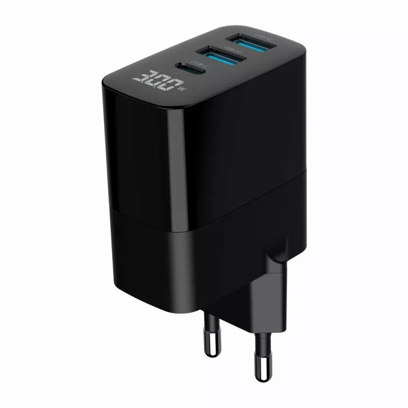 Gembird TA-UC-PDQC30LCD-BK-02 mobilās ierīces lādētājs Universāls Melns AC Ātrā uzlāde Iekštelpām