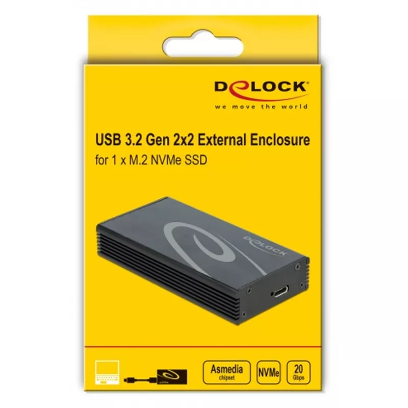 Ārējais korpuss DeLOCK M.2 NVMe PCIe SSD USB 3.2 Gen 2x2