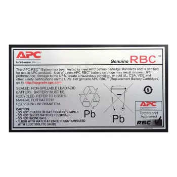APC baterijas maiņas kasetne APCRBC110 (OEM), Aizzīmogota svina-skābes (VRLA), 1 gab., 84 VAh, melna, RoHS, 2,5 kg