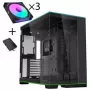 Lian Li O11 Dynamic EVO RGB PC korpusa komplekts, Midi-Tower, ARGB, rūdīts stikls + 3x UNI FAN SL-INF - melns
