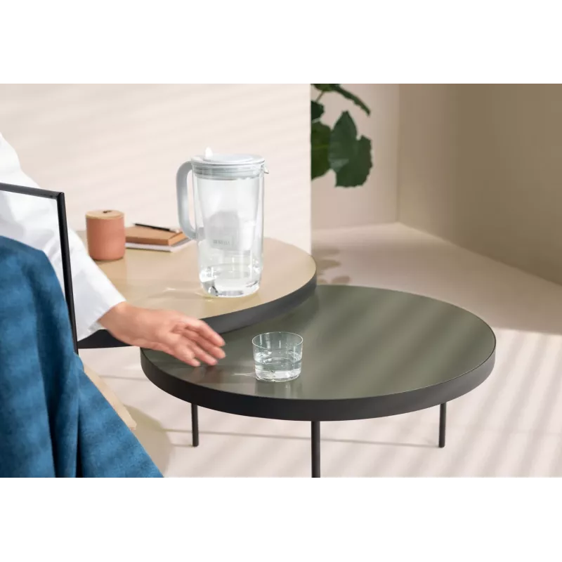 Ūdens filtrēšanas krūze BRITA Glass+1 Maxtra Pro pelēka, 2,4 L kopējā / 1,5 L filtrētā, Maxtra Pro PP filtrs