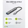 Goobay Slim 4 portu USB centrmezgls, USB-C™ uz USB-C™/USB-A, USB 3.2 (74459)