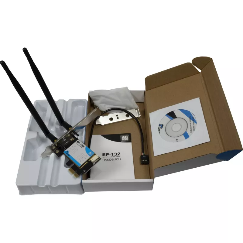 Bezvadu USB tīkla adapteris INTER-TECH Argus EP-132, USB 2.0, Wi-Fi 5 (līdz 600 Mbps)