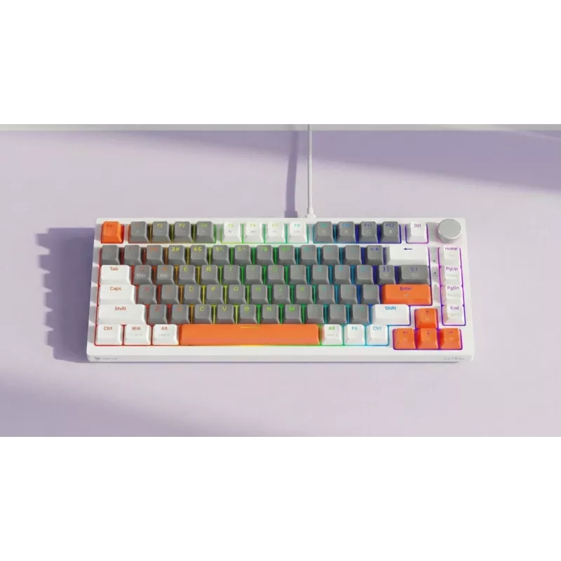 Savio ASTRAL WHITE JADE 3 COLOURS tastatūra Gaming USB QWERTY US International