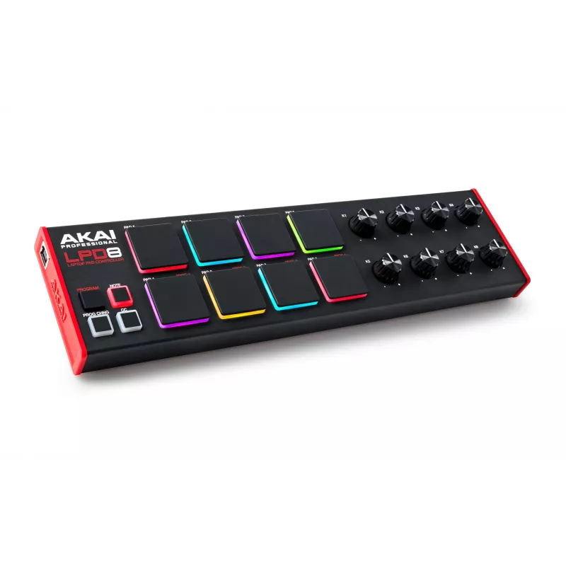 Akai LPD8 MKII MIDI tastatūra 8 taustiņi USB Melns, Sarkans