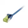 komutācijas kabelis RJ45, CAT6A 500 MHz, 0,25 m, zils, U/FTP, plāns apaļš d=3,8 mm, TPE/LSZH (Superflex), AWG32, ar Cat.7 izejmateriāla kabeli, Synergy 21 (S217331V3)