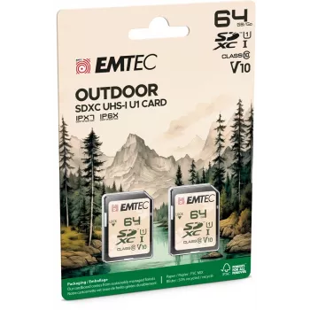 Flash atmiņa Emtec 64GB UHS-I U1 V10 Outdoor ECMSD64GXCU1ORP
