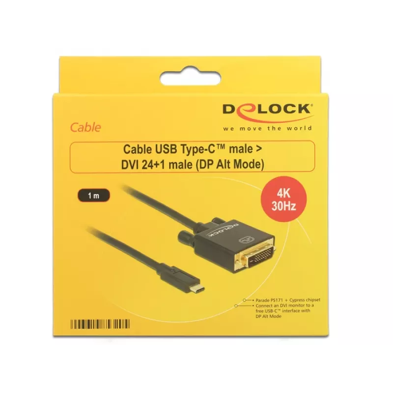 USB-C uz DVI adapteris DeLOCK 1m 85320