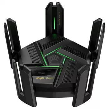Galda bezvadu maršrutētājs RUIJIE RG-EW7200BE PRO — Divjoslu Wi‑Fi 7 (2,4/5 GHz), 5765 Mbps, 9x RJ-45 LAN (10/100/1000/2500), USB, melns