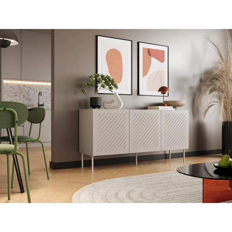 Cama SIENA kumode 150,5x40x75 matēts kašmira