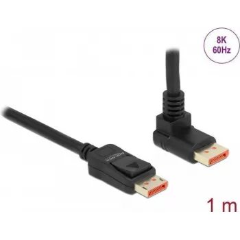 DisplayPort kabelis DeLOCK 87054 8K 60Hz 1m leņķveida