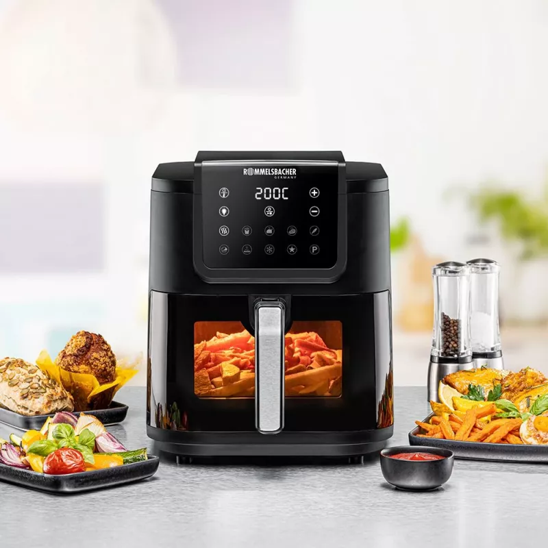 Rommelsbacher FRH 1700 Single 8 L karstā gaisa fritieris 1700 W ar 10 programmām un LED displeju