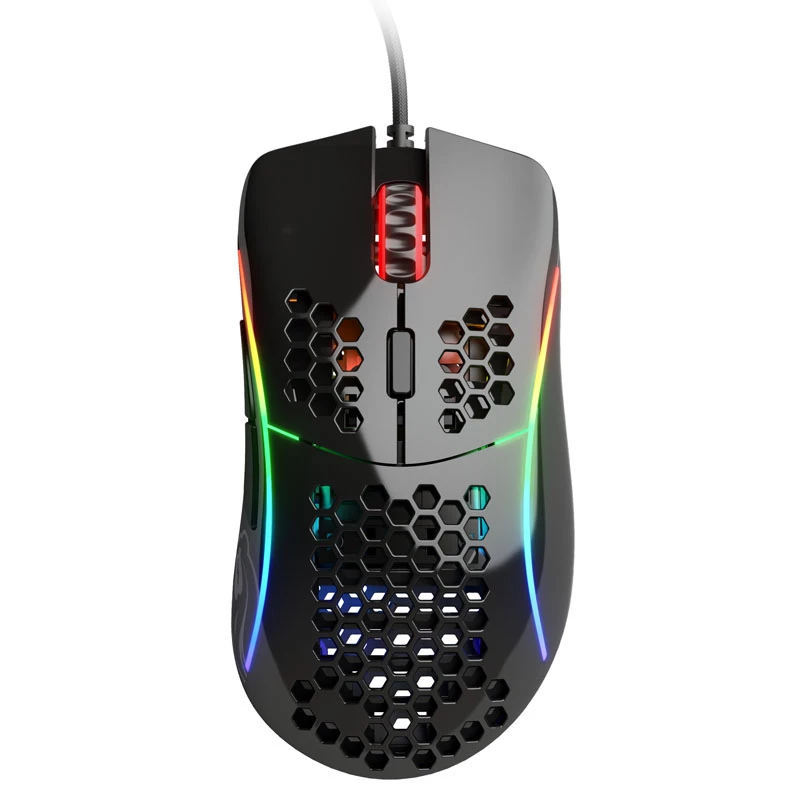 Glorious Gaming Glorious Model D pele spīdīga (melna), labās rokas, optiska, USB Type-A, 12000 DPI, 1 ms, melna