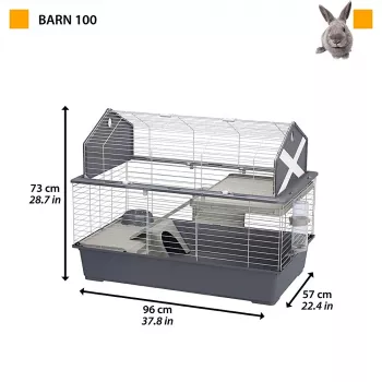 Būris Ferplast Barn 100 trušiem un jūrascūciņām, metāla/plastmasas, 960×570×730 mm, taupe/baltā