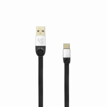 Sbox USB 2.0-Type-C/2.4A melns/sudraba 1,5M