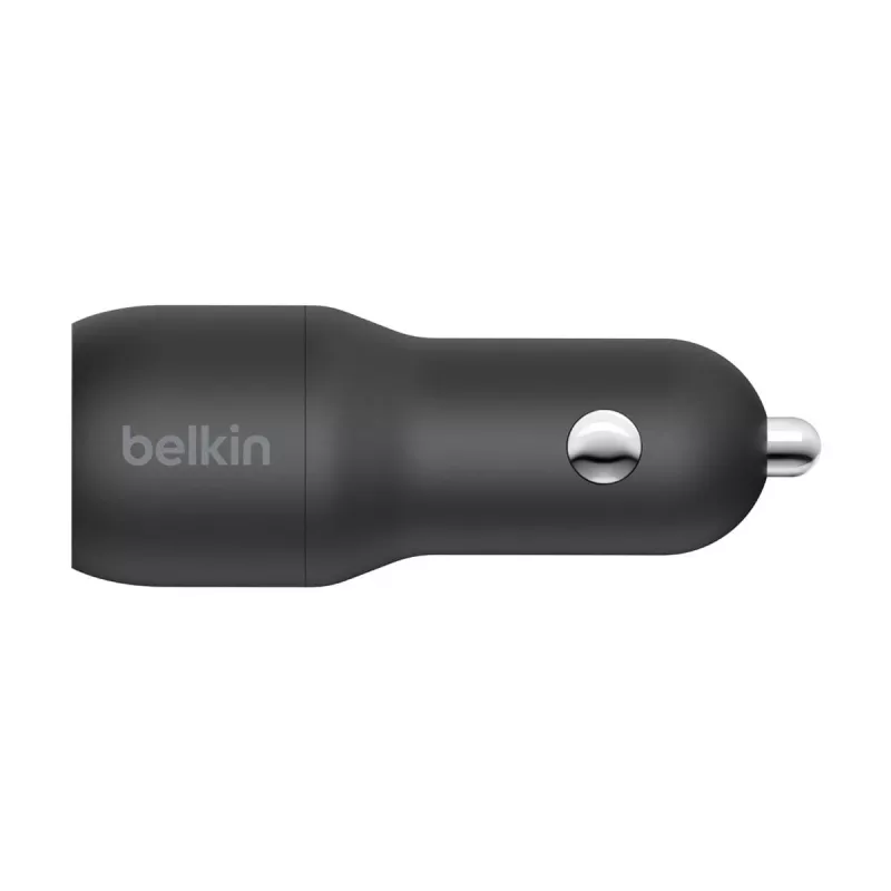 Divu USB-A automašīnas lādētājs 12W x2 Melns