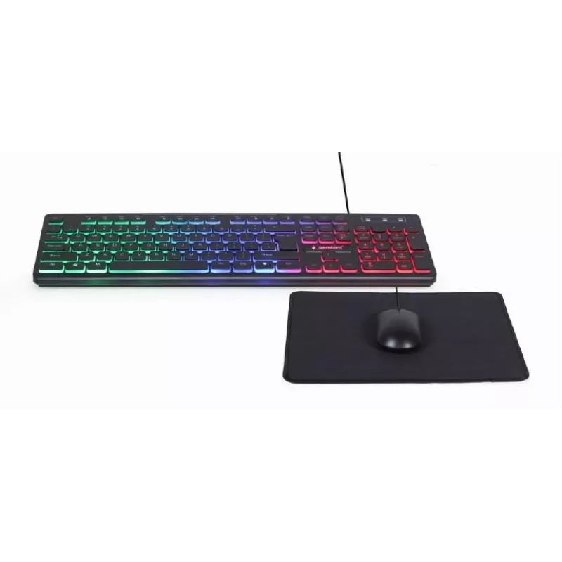 Vadu pilna izmēra tastatūra ar peli Gembird KBS-UML-01 — USB, QWERTY US, 104 taustiņi, melna