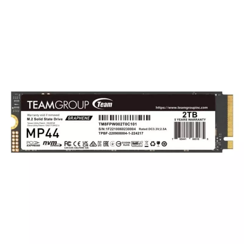 SSD disks Team Group 2 TB M.2 PCI Express 4.0 NVMe MP44