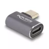 DELOCK USB adapteris 40 Gbps USB Type-C PD 3.0 100 W vīrišķais uz sievišķo leņķveida pa kreisi/pa labi 8K 60 Hz metāls