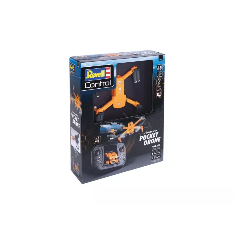 RC kvadrokopters REVELL Pocket Drone 23810 — 2,4 GHz, 4 kanālu tālvadība