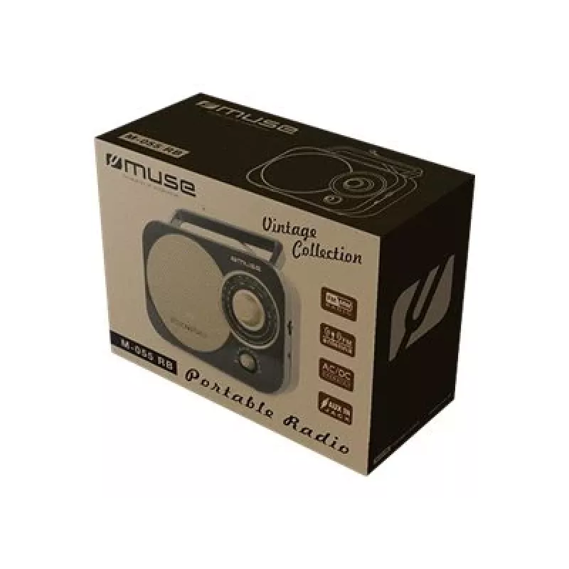 Muse | M-055RB | AUX ieeja | Melns/Zelts | Pārnēsājams radio