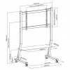 Mobilais TV statīvs ART STO SD-22 45–90 collu ekrāniem, VESA 100×100–800×400, slodze 60 kg, tērauds, ritenīši