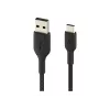 Pīts USB-C uz USB-A kabelis, 15 cm, melns