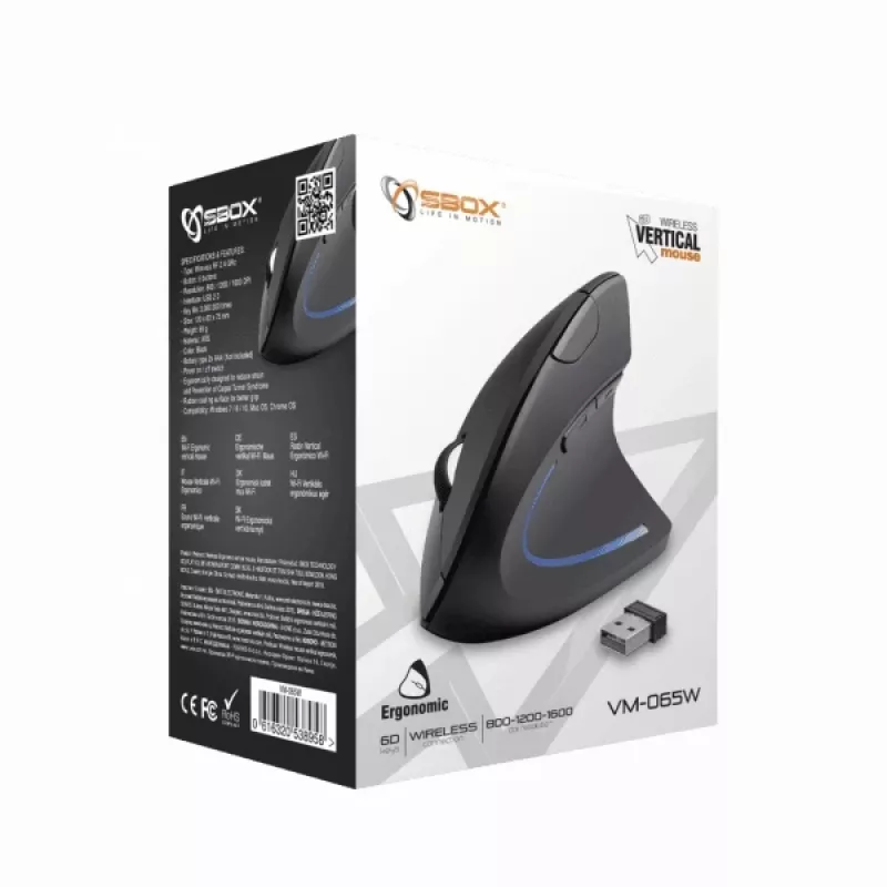 Sbox VM-065W vertikālā pele