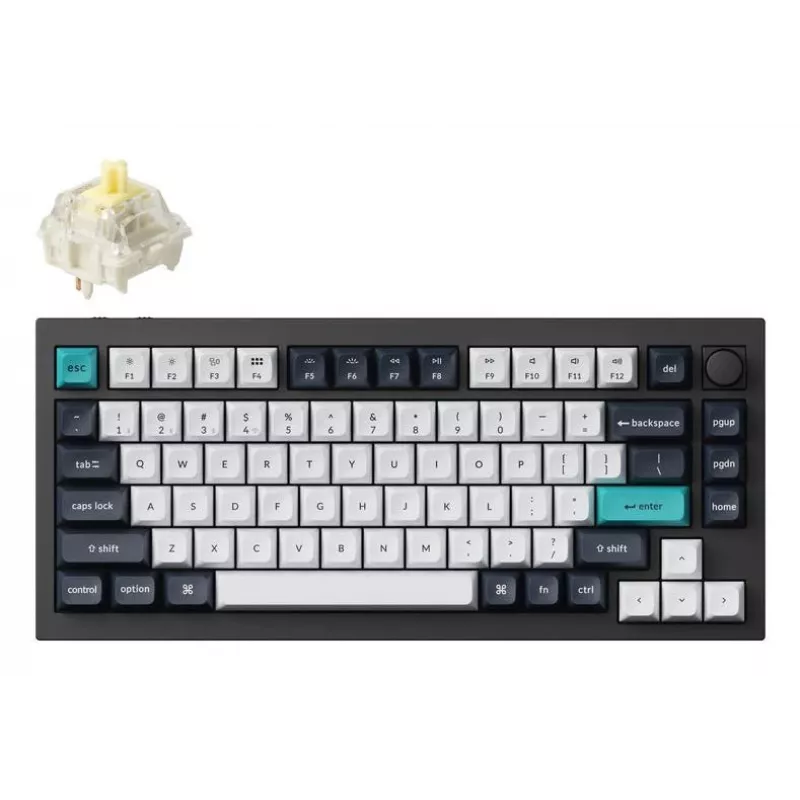 Mehāniskā tastatūra Keychron Q1 Max 75% ar Banana slēdžiem, Carbon Black