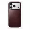 Mobilā telefona vāciņš Nomad Modern Leather vāciņš iPhone 17 Pro, āda + TPU + PC, piemērots 16 cm (6,3 collu) ekrānam, bordo