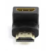HDMI savienotāju adapteris GEMBIRD A-HDMI90-FML, HDMI uz HDMI, taisnleņķa 90° adapteris, melns