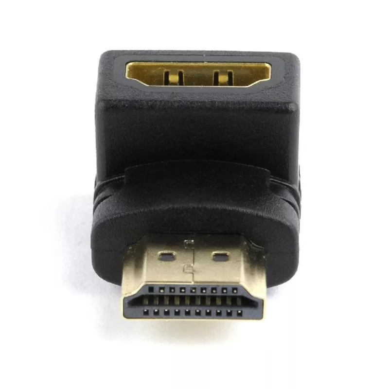 HDMI savienotāju adapteris GEMBIRD A-HDMI90-FML, HDMI uz HDMI, taisnleņķa 90° adapteris, melns